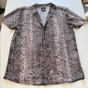 BoohooMAN Snake Print Mens L Mesh Shirt